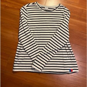 KULE long sleeve cotton stripe top - size large.